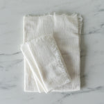 White Cotton Fringed Table Runner table runner Bluum Maison (Faire)