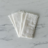 White Cotton Fringed Napkin Set napkin set Bluum Maison (Faire)