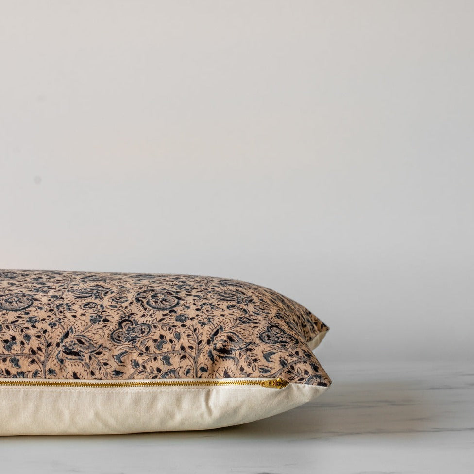 Agnes Block Print Pillow Cover 3 - PILLOWS - blockprint - cool Rug & Weave Pillows