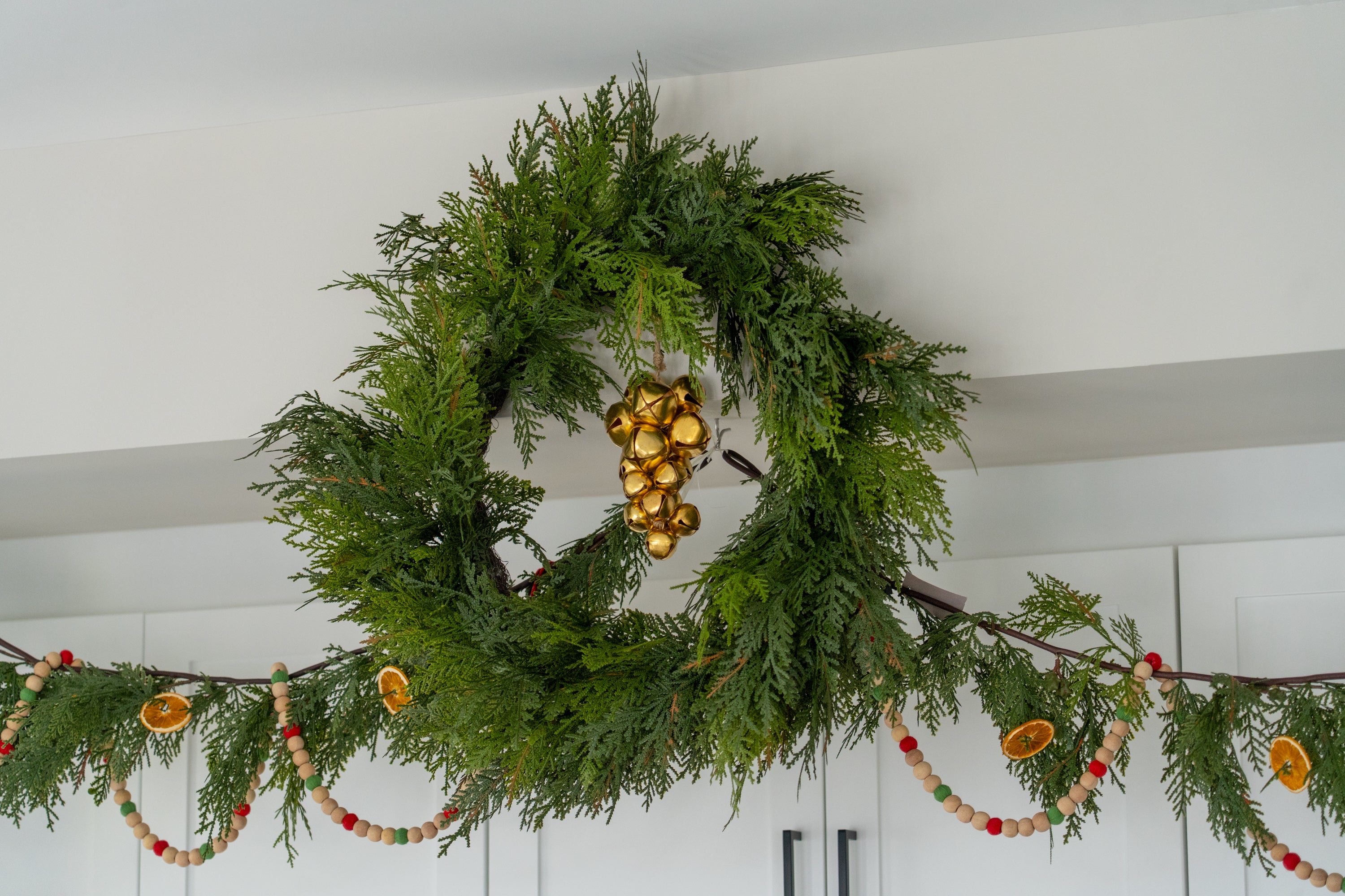 Faux White Cedar Wreath CHRISTMAS 2026 Tri W Imports