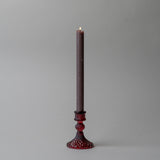 Vintage Inspired Burgundy Glass Candle Holder