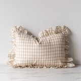 Gingham Ruffle Pillow Cover