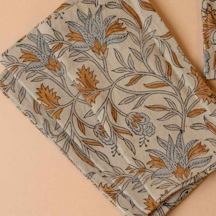Floral Hand Block Napkin Set napkin Indaba