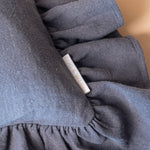 Charcoal Ruffle Pillow Cover 3 - PILLOWS - linen - cool Rug & Weave Pillows