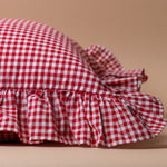 Red Gingham Ruffle Pillow Cover 3 - PILLOWS - essentials - cool Rug & Weave Pillows