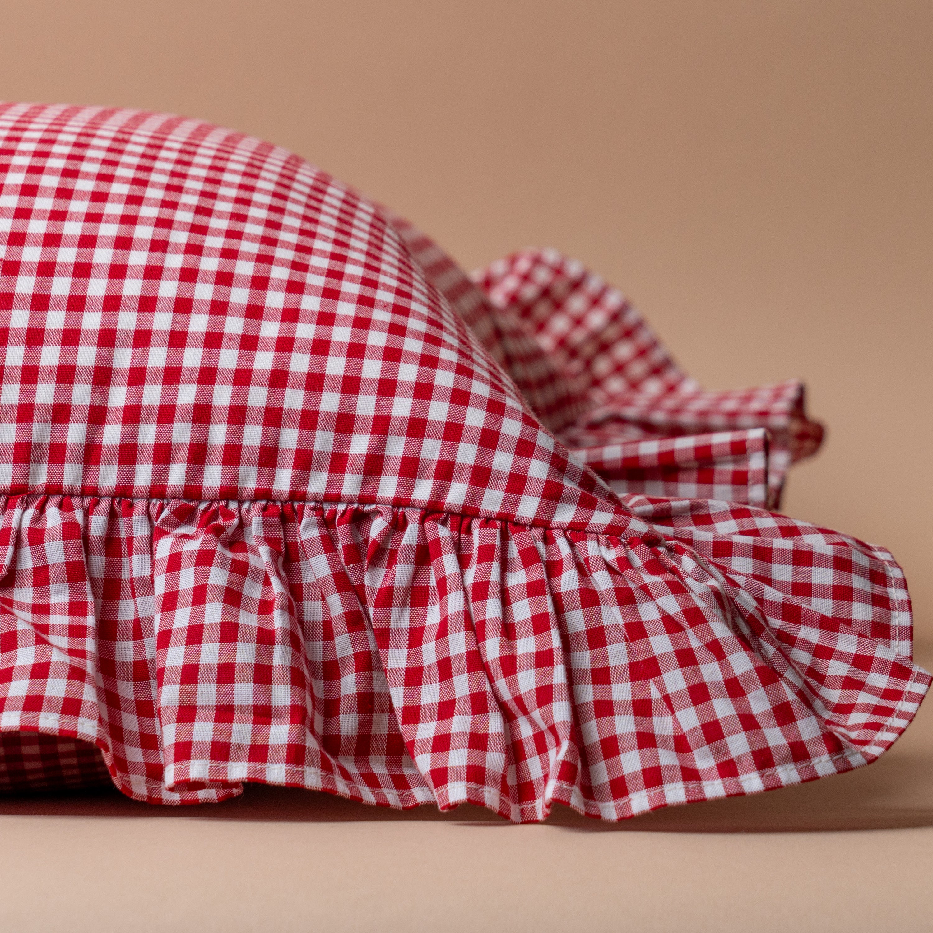 Red Gingham Ruffle Pillow Cover 3 - PILLOWS - essentials - cool Rug & Weave Pillows