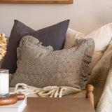 Mila Block Print Ruffle Pillow Cover 1 - PILLOWS - block print - neutral ORNA HOUSE