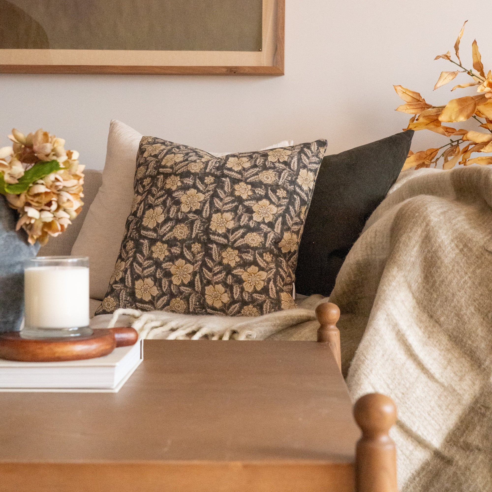 Greta Block Print Pillow Cover - Double Sided 1-PILLOWS - block print - warm Rug & Weave Pillows