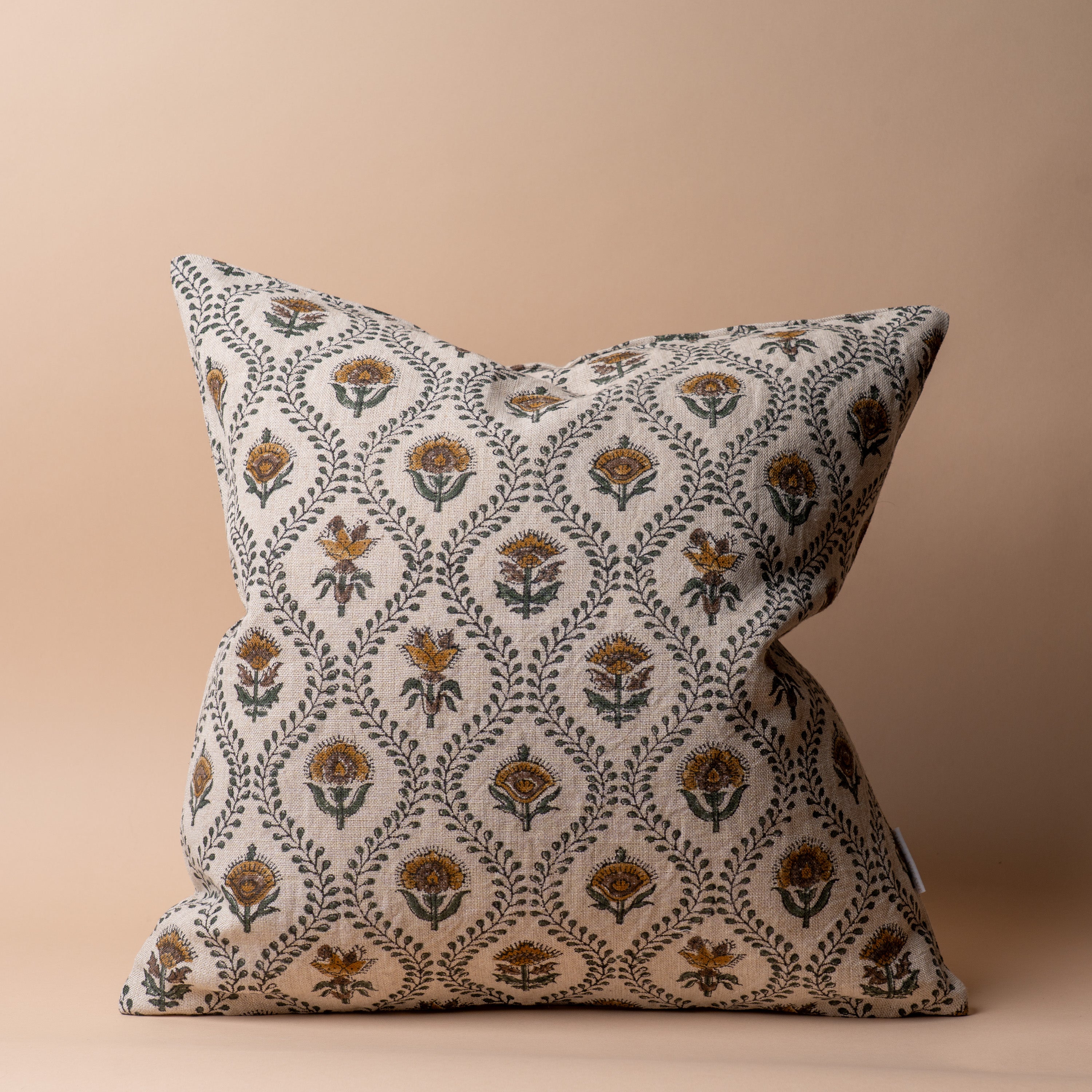 Noreen Block Print Pillow Cover - Double Sided 1-PILLOWS - block print - warm Rug & Weave Pillows