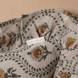 Noreen Block Print Ruffle Pillow Cover 1 - PILLOWS - Block print - neutral ORNA HOUSE