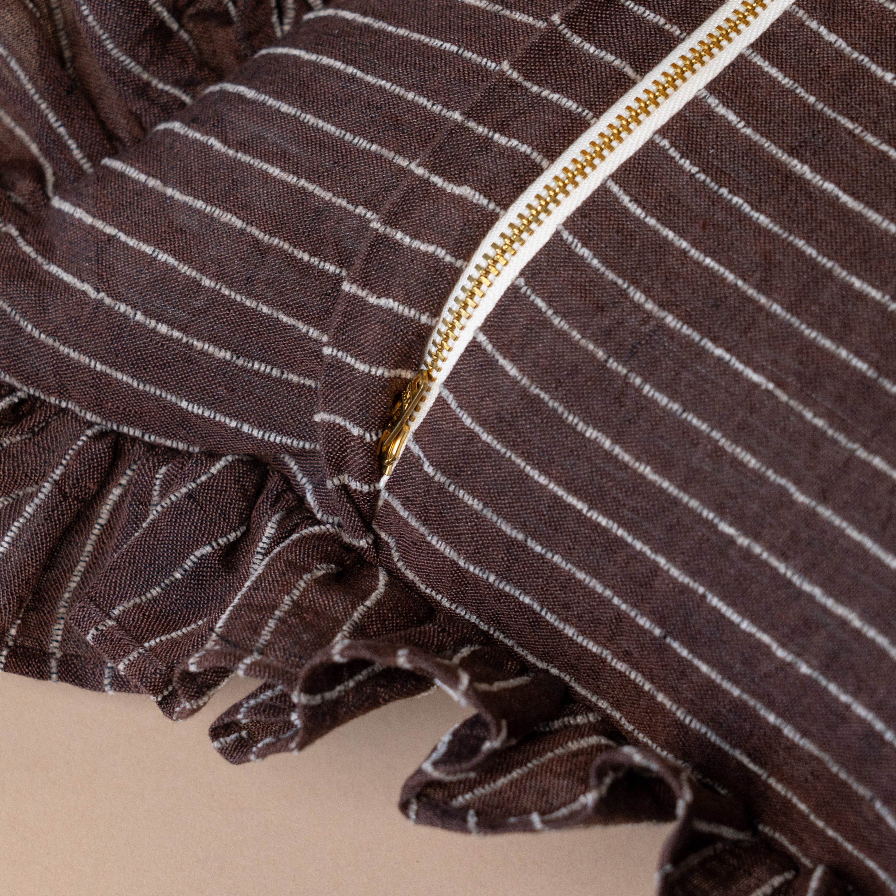 Enzo Ruffle Pillow Cover 2 - PILLOWS - linen - warm Rug & Weave Pillows