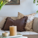 Enzo Ruffle Pillow Cover 2 - PILLOWS - linen - warm Rug & Weave Pillows