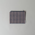 Everyday Gingham Zipper Pouch reusable bag Rug and Weave Pillows Navy