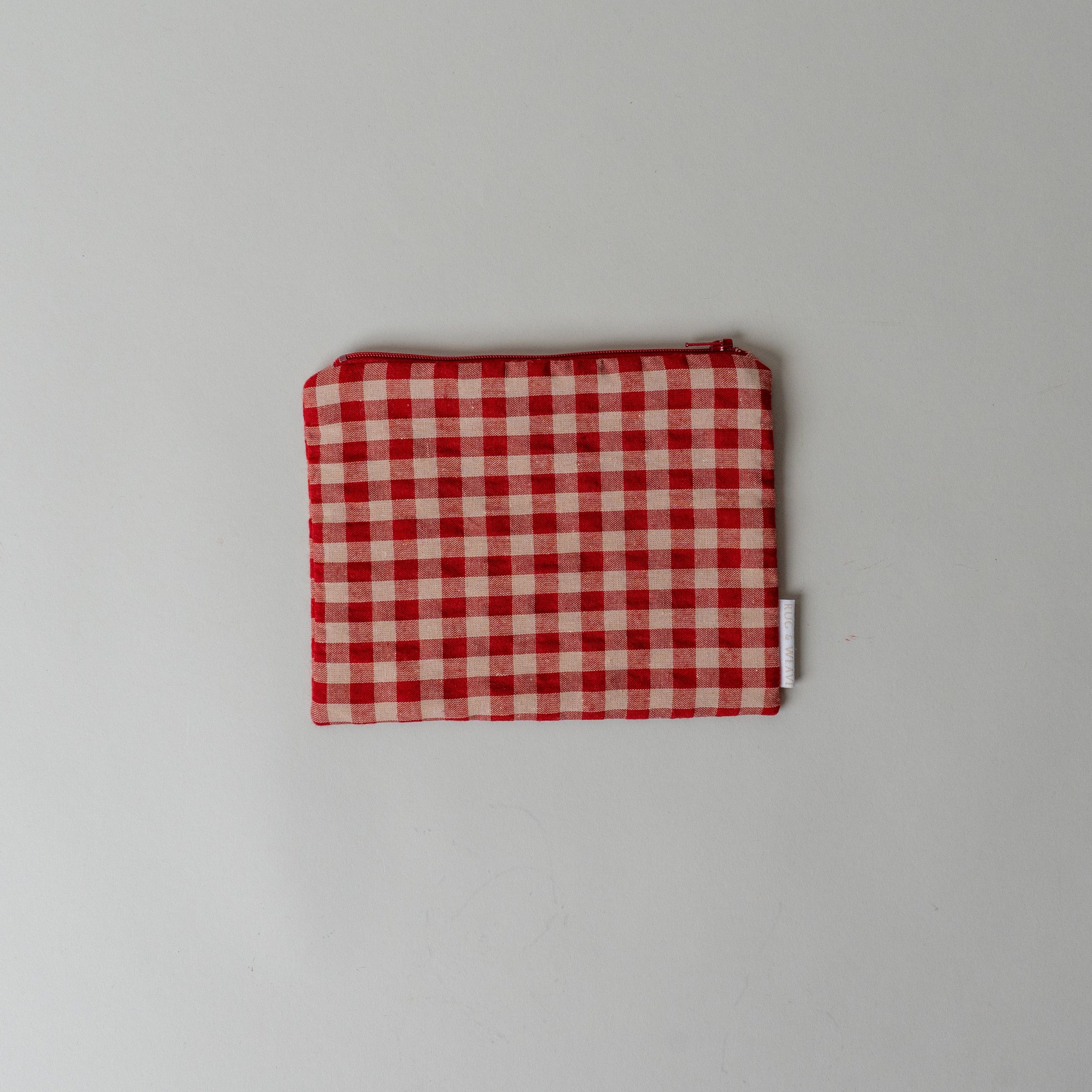 Everyday Gingham Zipper Pouch reusable bag Rug and Weave Pillows Red