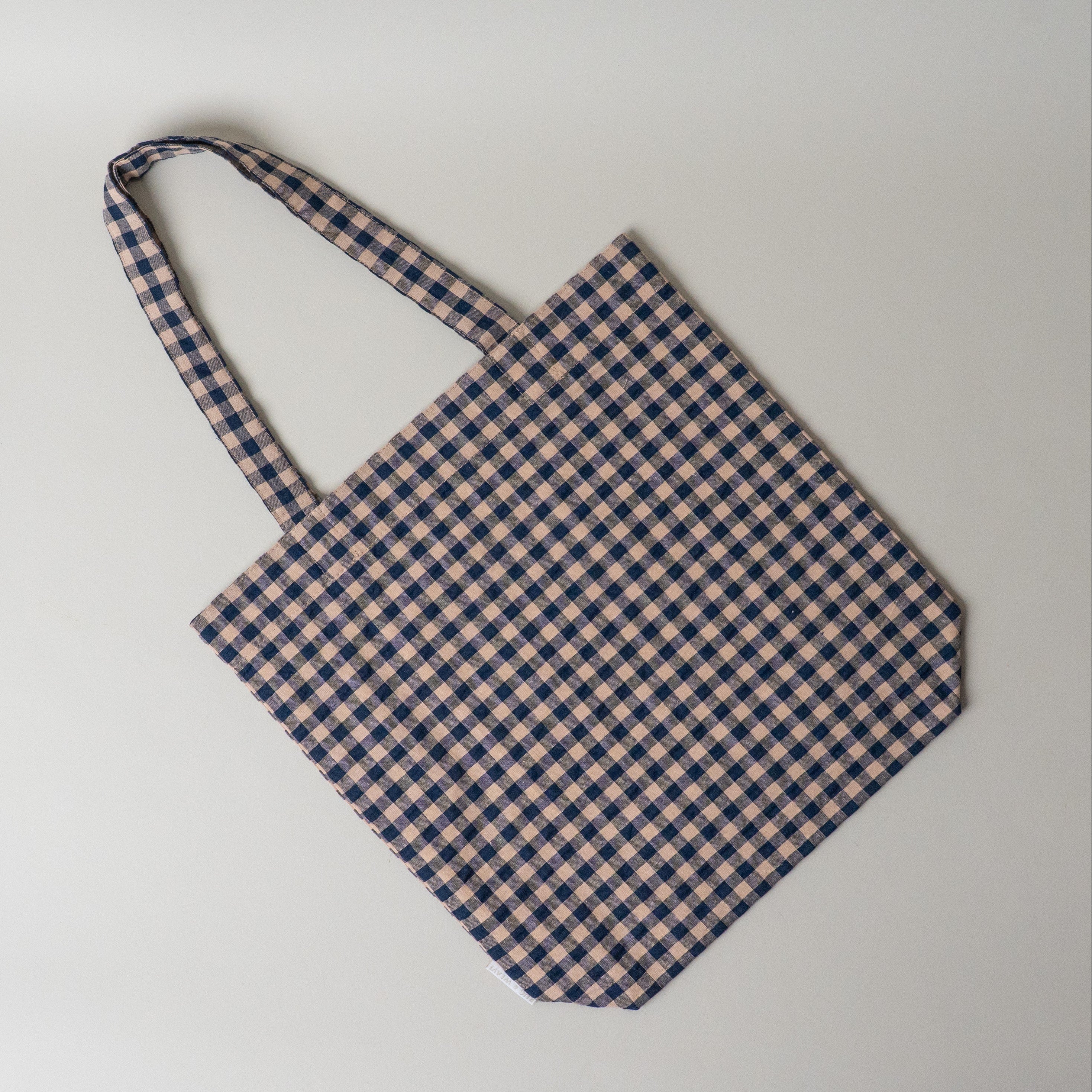Everyday Gingham Tote Bag reusable bag Rug and Weave Pillows Navy