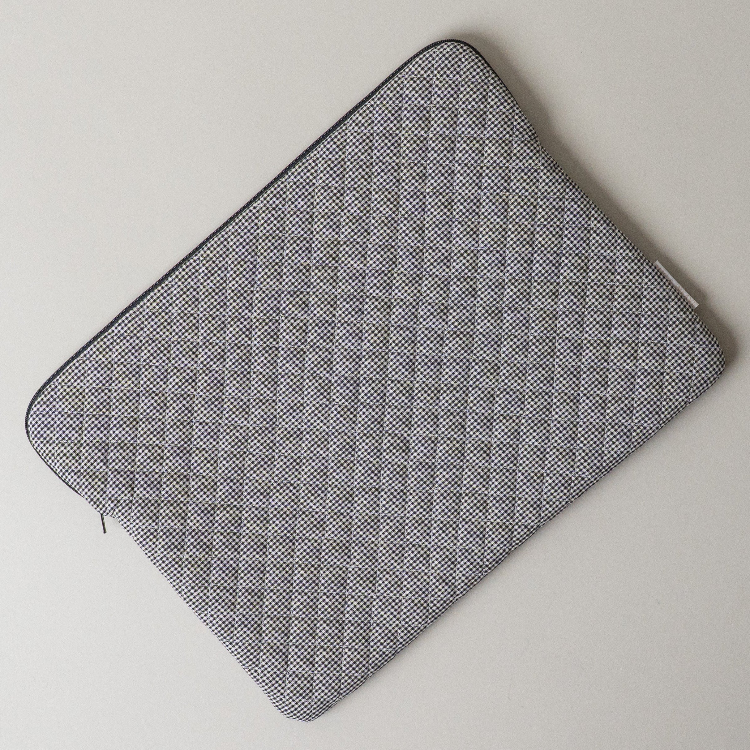 Quilted Gingham Laptop Sleeve laptop sleeve Rug & Weave Pillows Black
