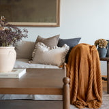 Oatmeal Ruffle Pillow Cover
