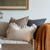 Oatmeal Ruffle Pillow Cover