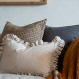Oatmeal Ruffle Pillow Cover