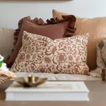 Cocoa Ruffle Pillow Cover 2 - PILLOWS - linen - warm Rug & Weave Pillows