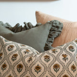 Sage Linen Ruffle Pillow Cover 3 - PILLOWS - linen - cool Rug & Weave Pillows