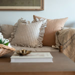 Gingham Ruffle Pillow Cover 1 - PILLOWS - Linen - neutral Rug & Weave Pillows