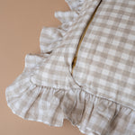Gingham Ruffle Pillow Cover 1 - PILLOWS - Linen - neutral Rug & Weave Pillows