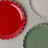 Stoneware Scallop Edge Plate