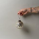 Silver Wave Ball Ornament