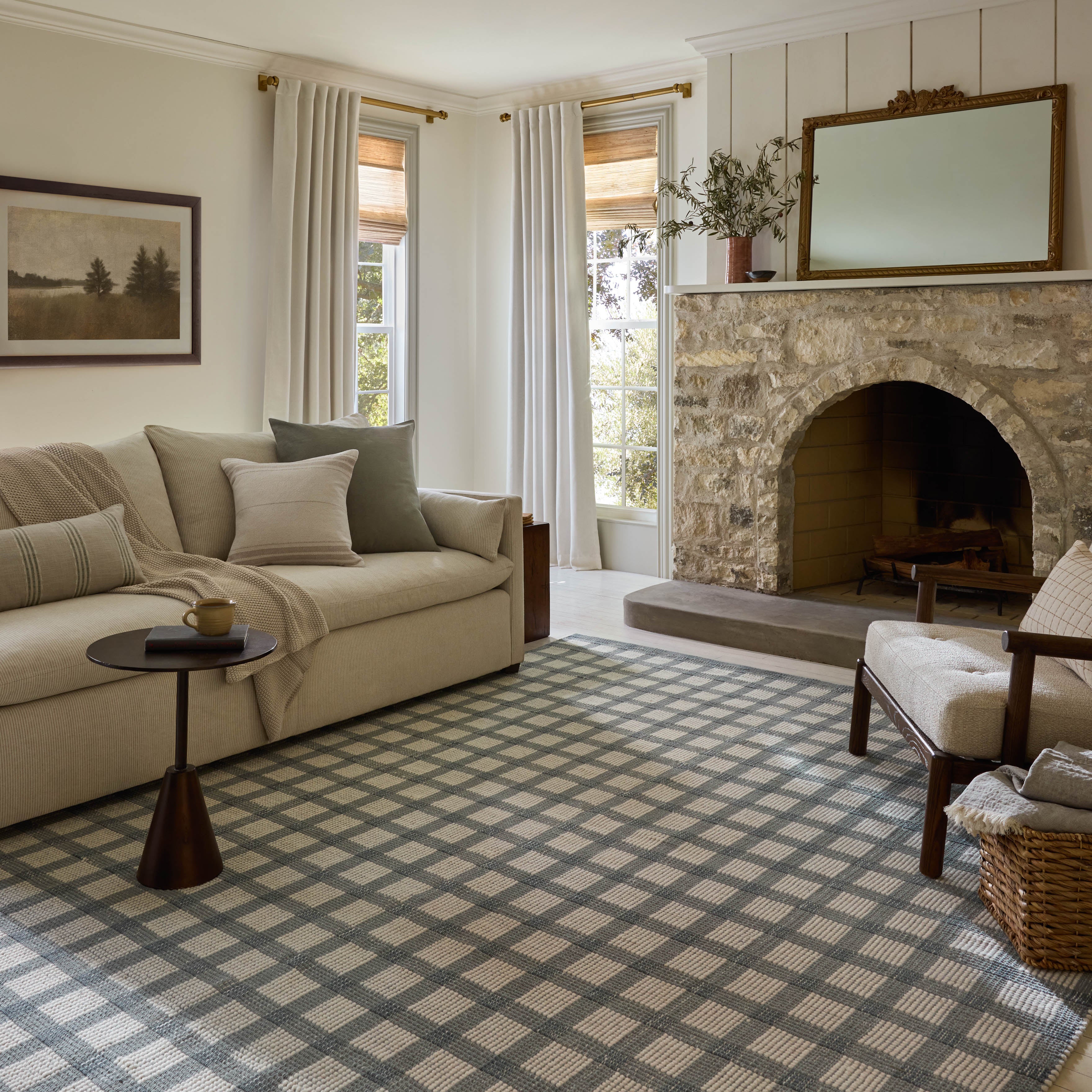 Magnolia Home by Joanna Gaines x Loloi Ryder Blue / Ivory Rug RUGS - cotton Loloi
