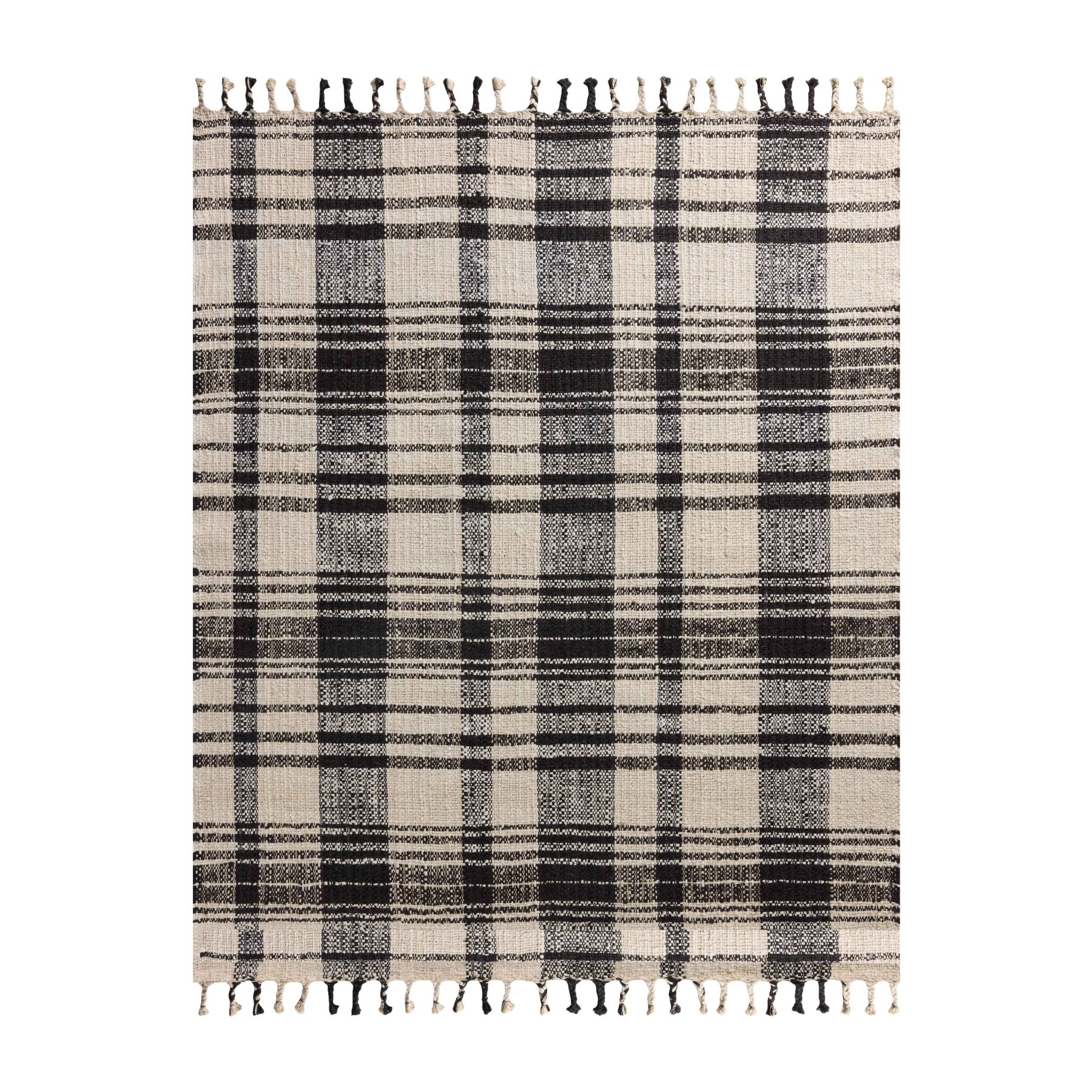 Magnolia Home by Joanna Gaines x Loloi Louie Ivory / Black RUGS - jute Loloi