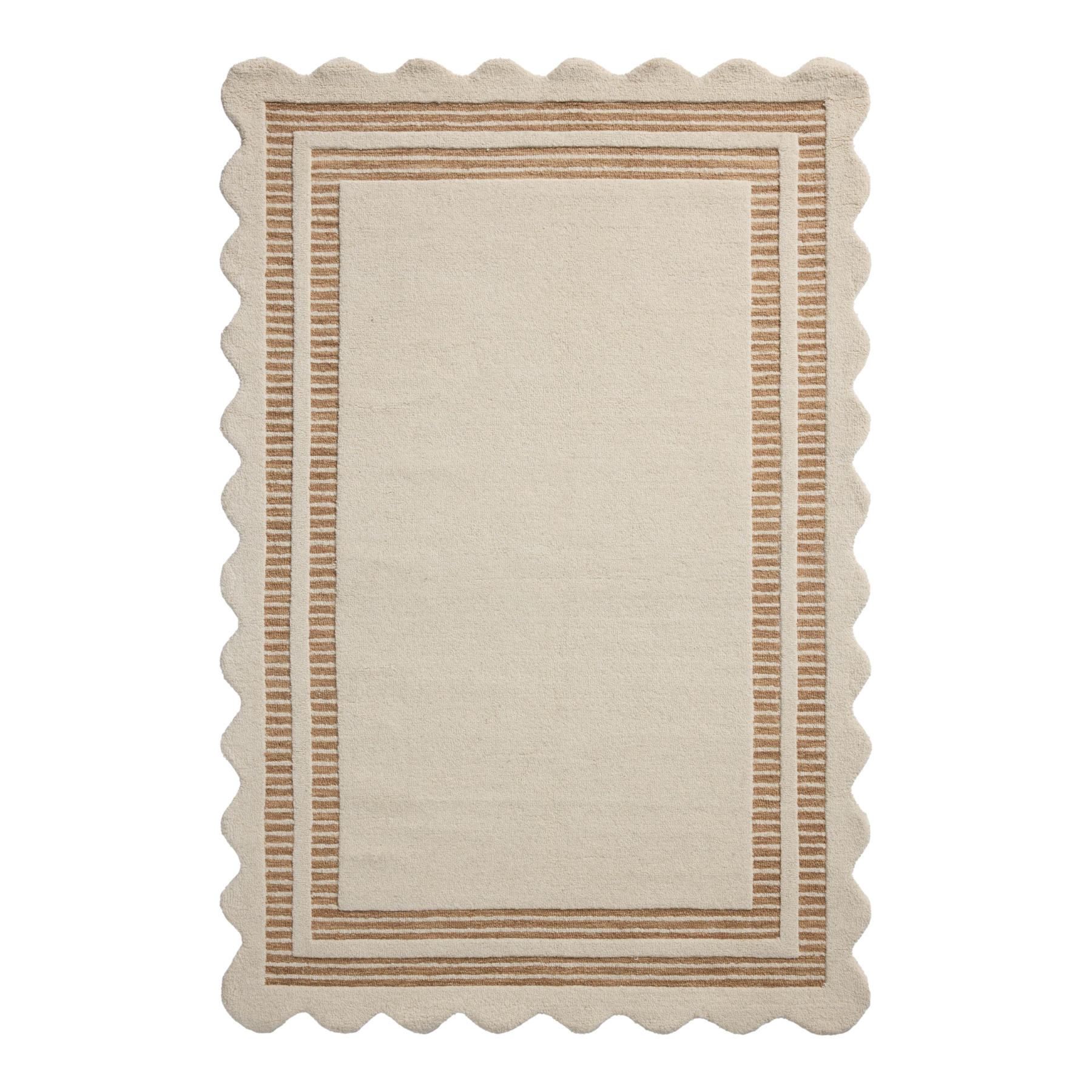 FLOOR MODEL - Chris Loves Julia x Loloi Scottie Ivory / Rust Rug - 7'9" x 9'9" IN STORE - Rugs Loloi