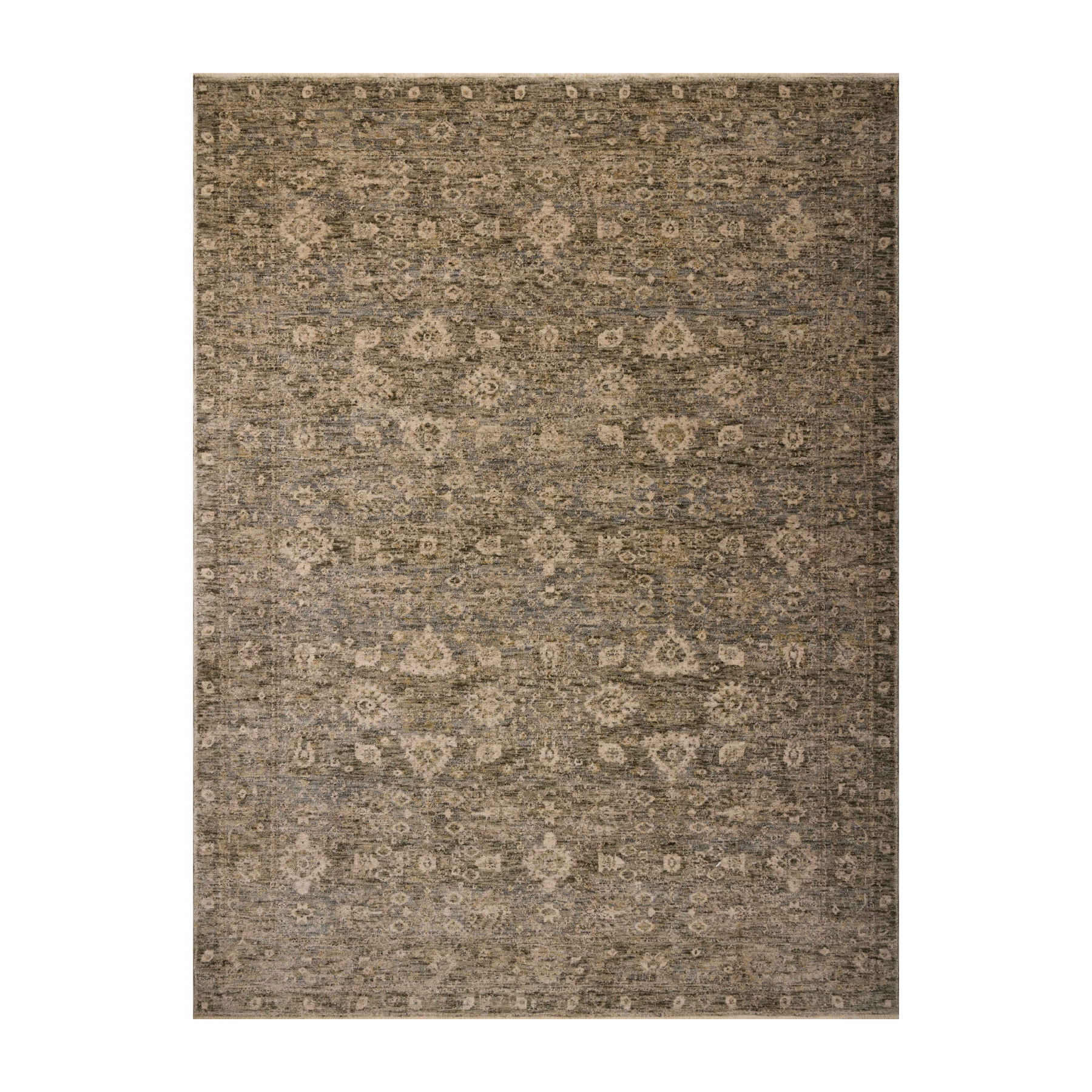 OVERSTOCK RUG - Magnolia Home by Joanna Gaines x Loloi Junie Lagoon / Natural Rug - 5'3" x 5'3" Round IN STORE - Sale Rugs Loloi