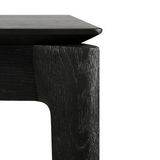 bok extendable dining table rectangular black oak - rug & weave