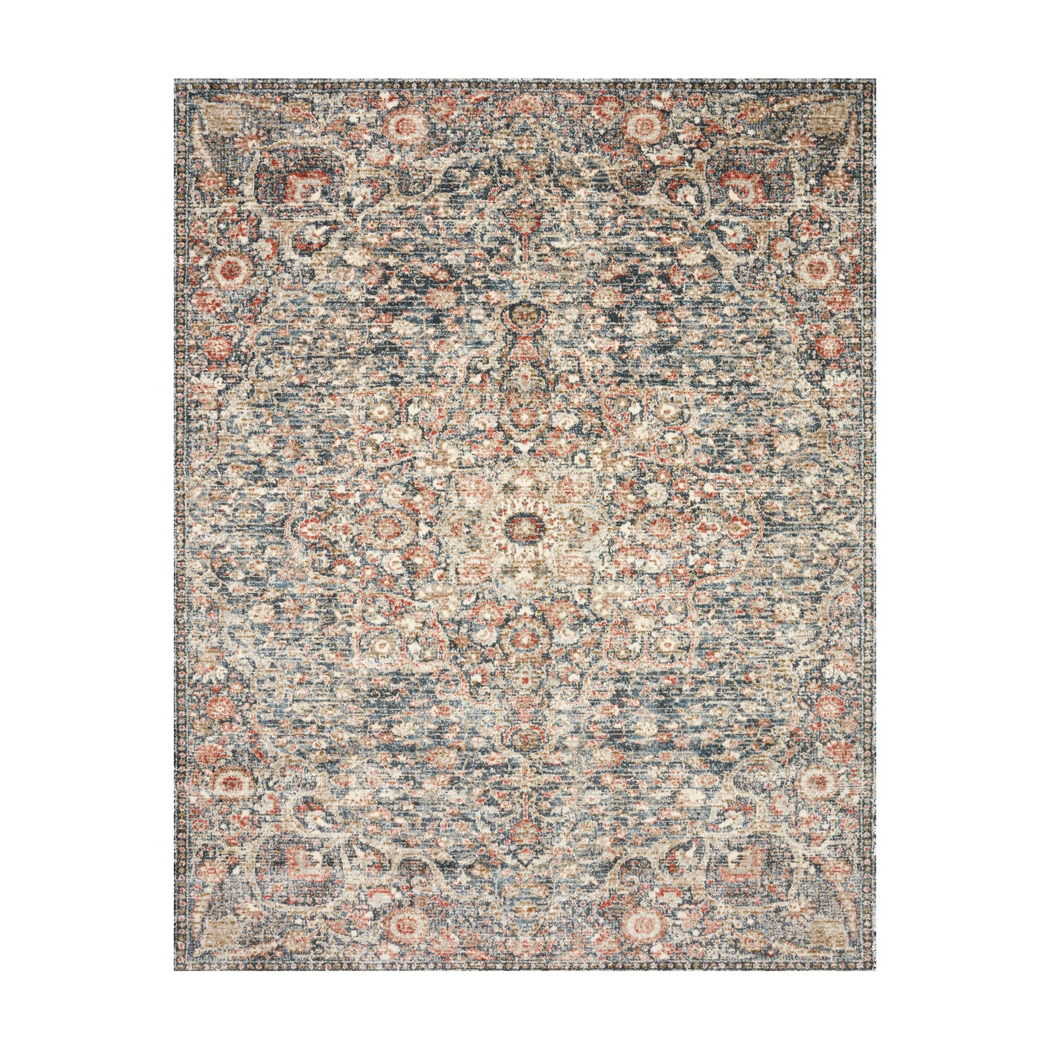 Loloi Saban Blue / Spice Rug RUGS - synthetic Loloi 18" x 18"
