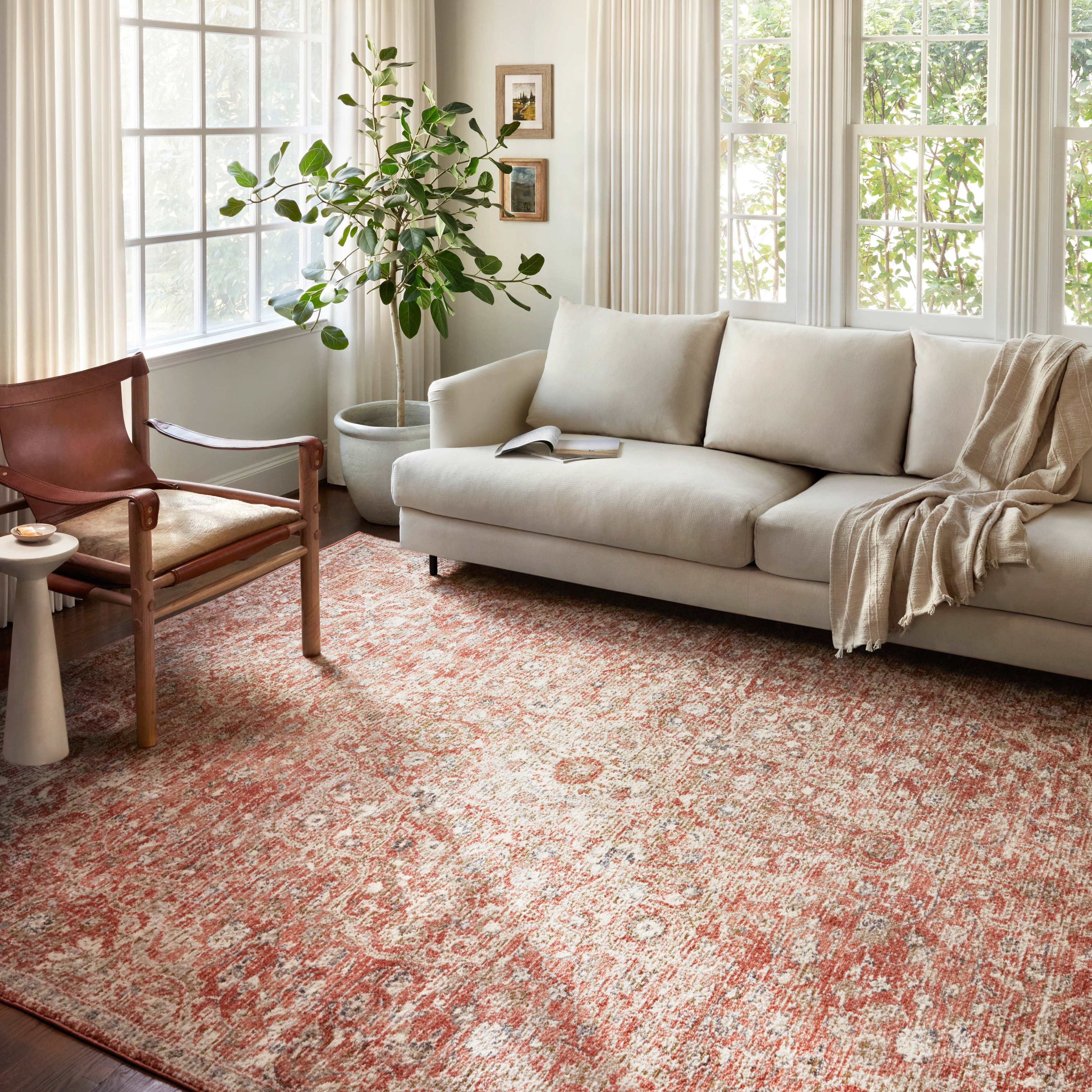Loloi Saban Rust / Beige Rug RUGS - synthetic Loloi