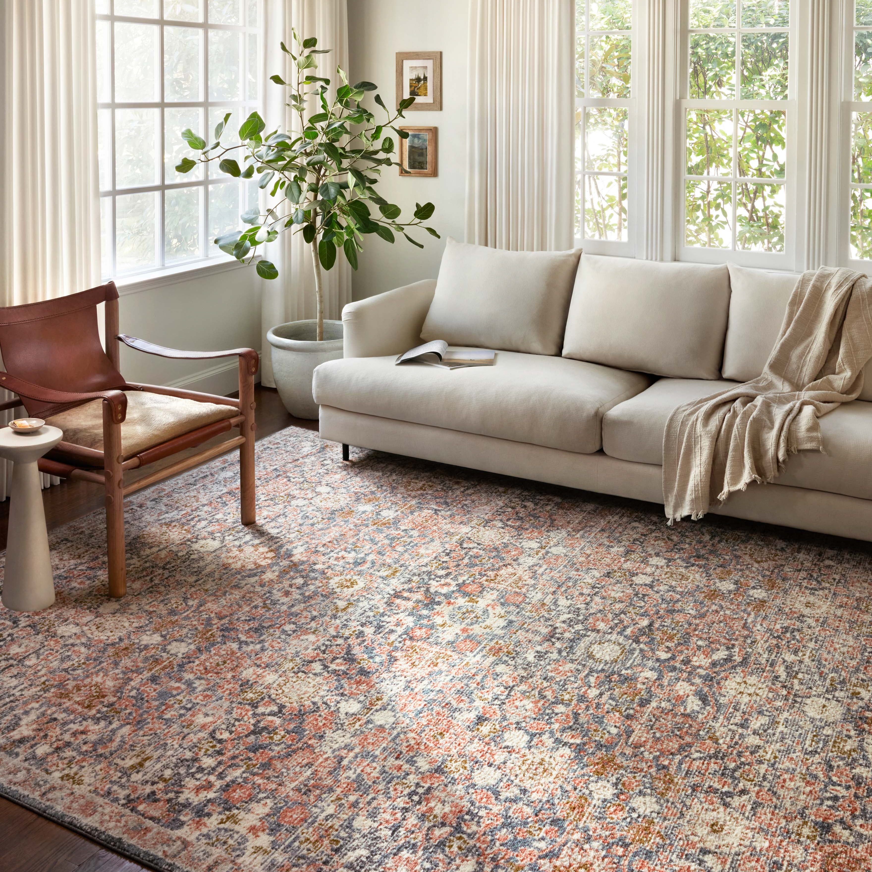 Loloi Saban Navy / Rust Rug RUGS - synthetic Loloi