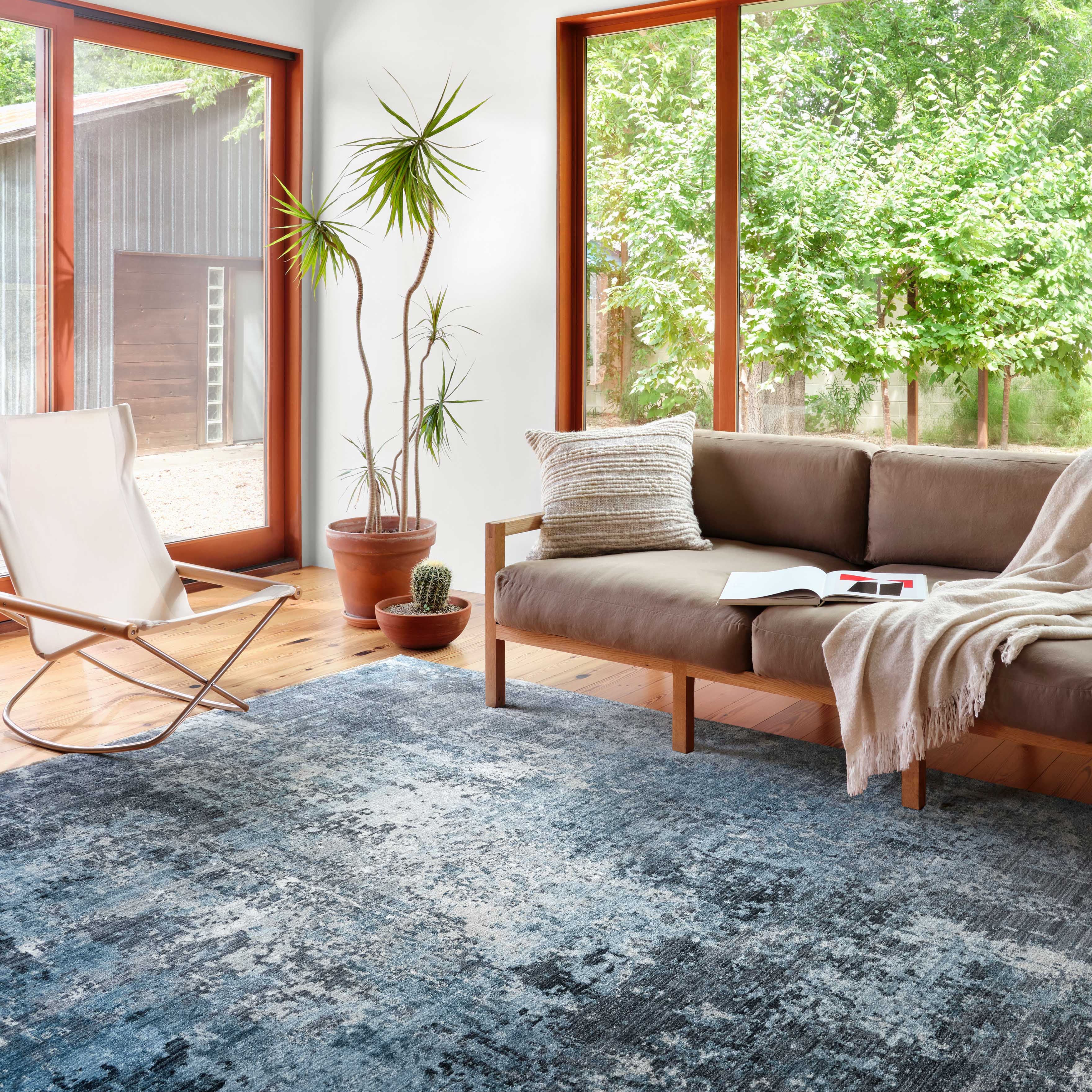Loloi Samra Charcoal / Sky Rug RUGS - synthetic Loloi