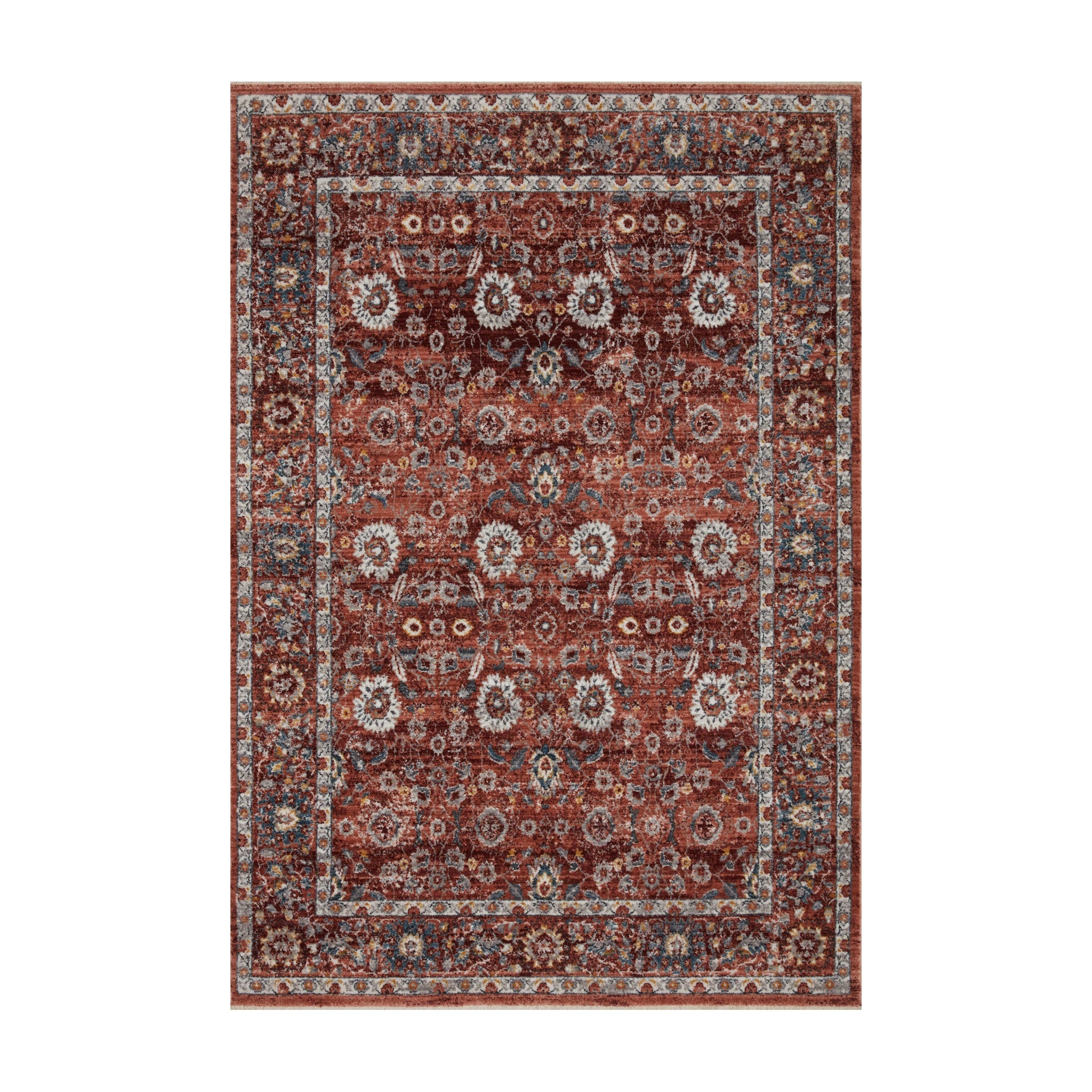 Loloi Samra Brick / Multi Rug RUGS - synthetic Loloi 18" x 18"
