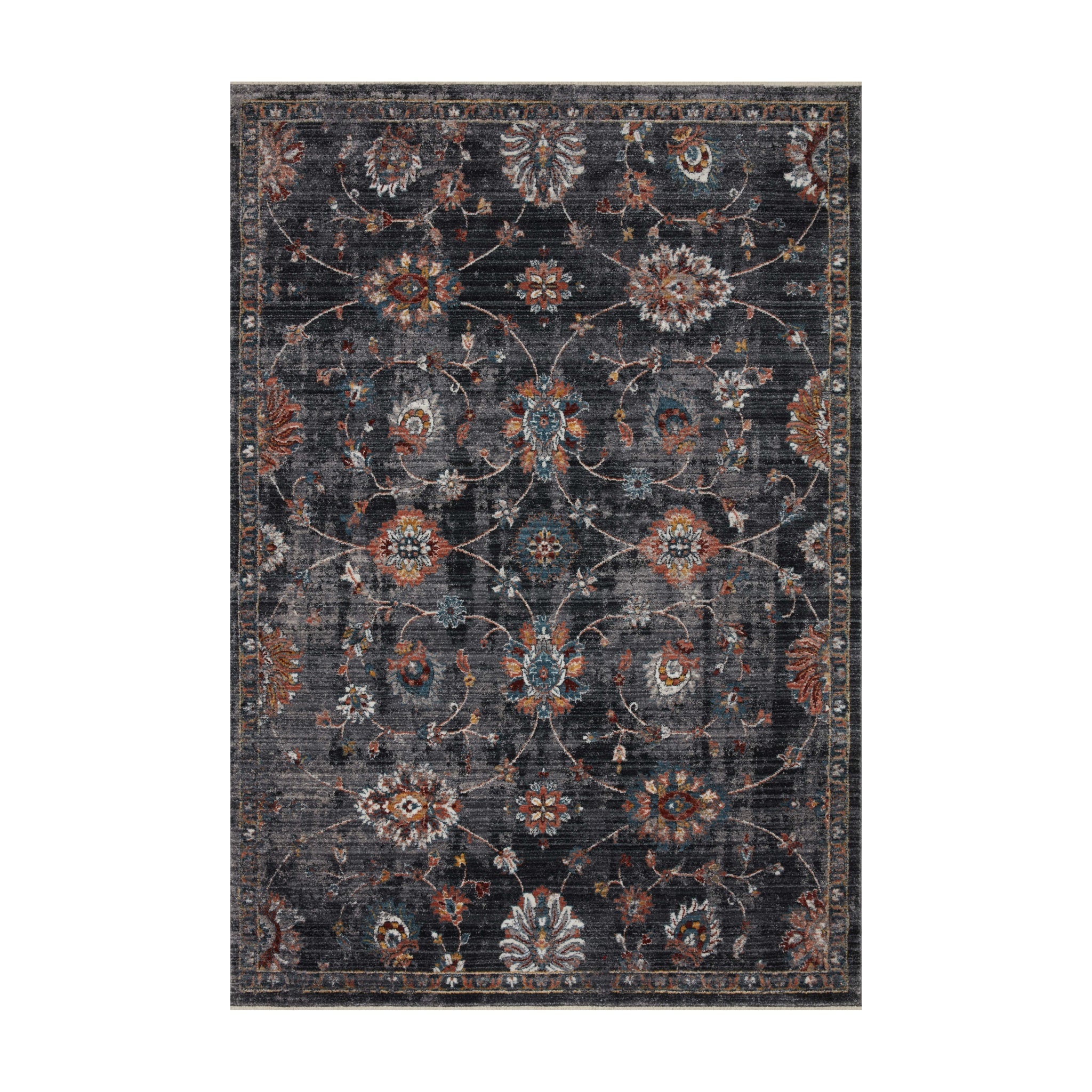 Loloi Samra Charcoal / Multi Rug RUGS - synthetic Loloi 18" x 18"