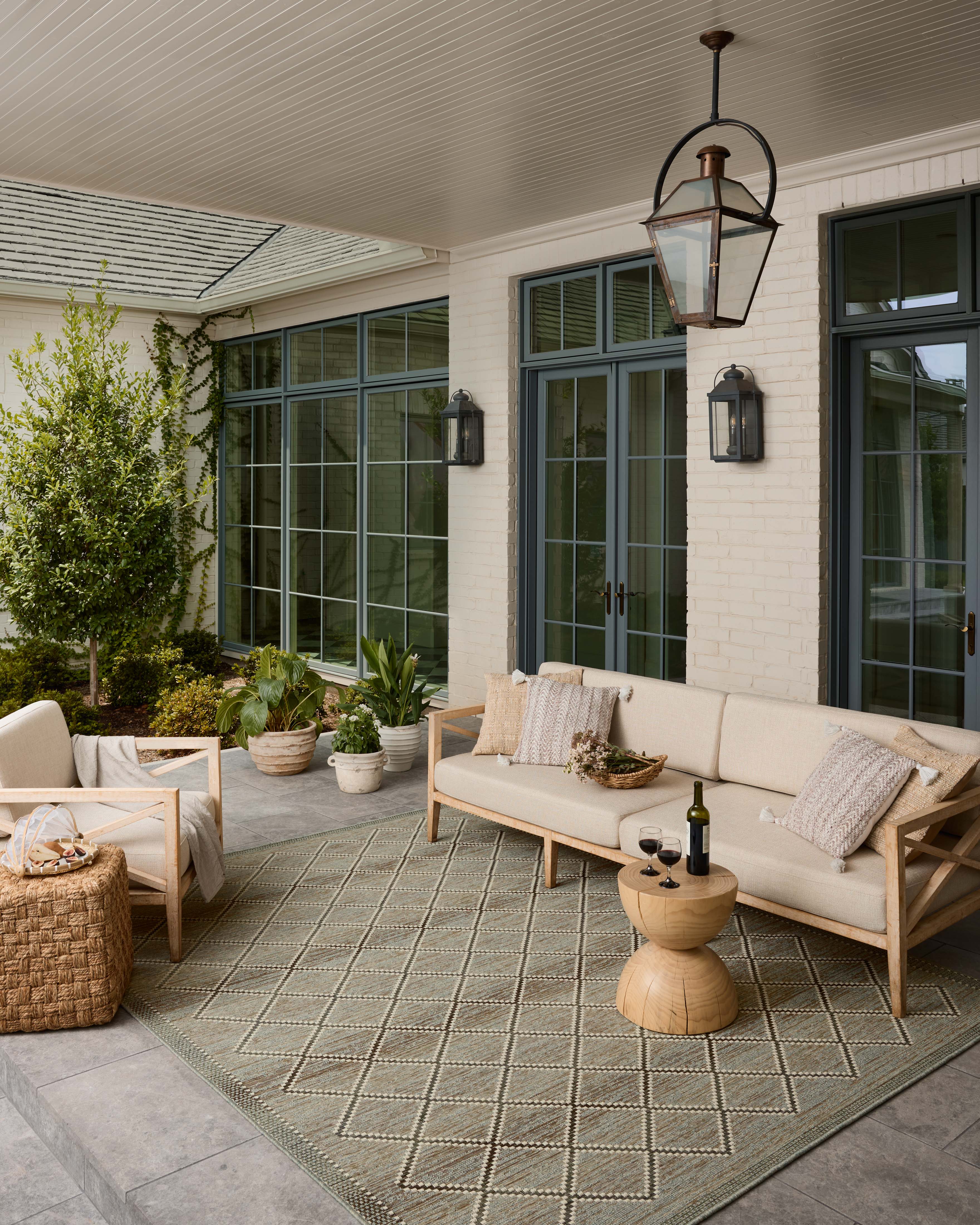 Loloi Saylor Stone / Ivory Sample Indoor/Outdoor Rug RUGS - synthetic Loloi