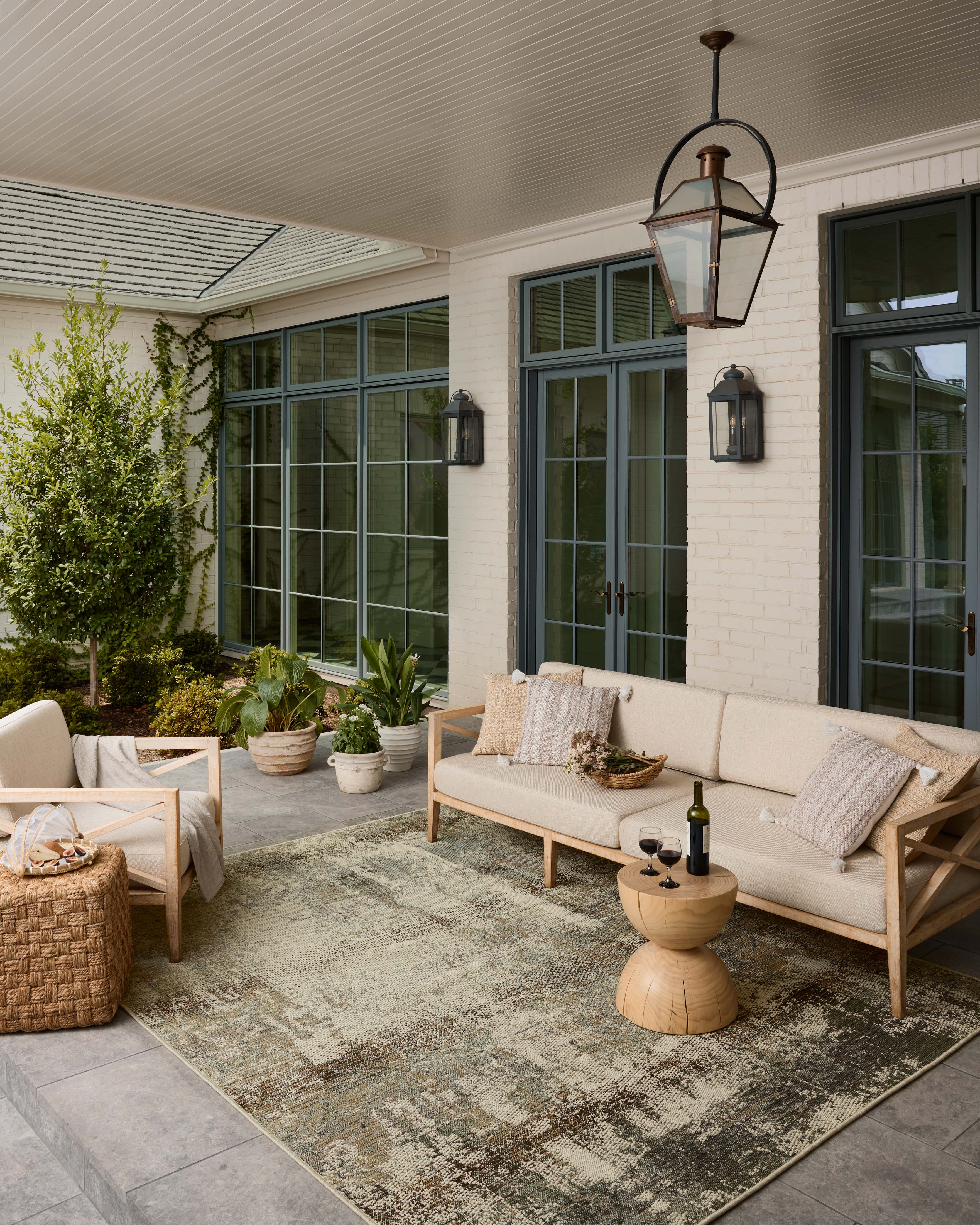 Loloi Saylor Smoke / Ivory Indoor/Outdoor Rug RUGS - synthetic Loloi
