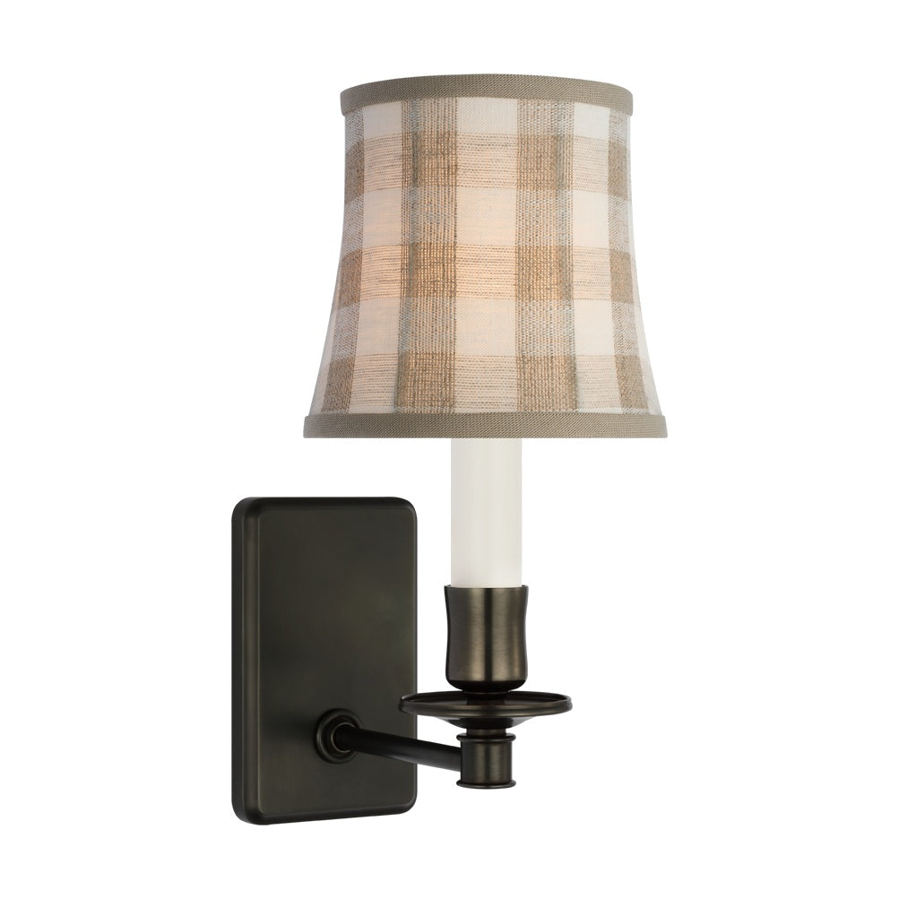 Tara Small Sconce LIGHTING - sconce Visual Comfort Bronze 4" x 5" x 5" Natural Sidney Check