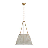 Allister 21" Hanging Shade LIGHTING - pendant Visual Comfort Hand-Rubbed Antique Brass Blue Charee Stripe Pleat