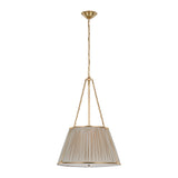 Allister 21" Hanging Shade LIGHTING - pendant Visual Comfort Hand-Rubbed Antique Brass Champagne Silk Pleat