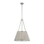 Allister 21" Hanging Shade LIGHTING - pendant Visual Comfort Polished Nickel Blue Charee Stripe Pleat