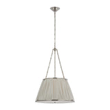 Allister 21" Hanging Shade LIGHTING - pendant Visual Comfort Polished Nickel Blue Charee Stripe Pleat