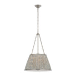 Allister 21" Hanging Shade LIGHTING - pendant Visual Comfort Polished Nickel Blue Aditi Pleat