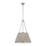Allister 21" Hanging Shade LIGHTING - pendant Visual Comfort Polished Nickel Blue Aditi Pleat
