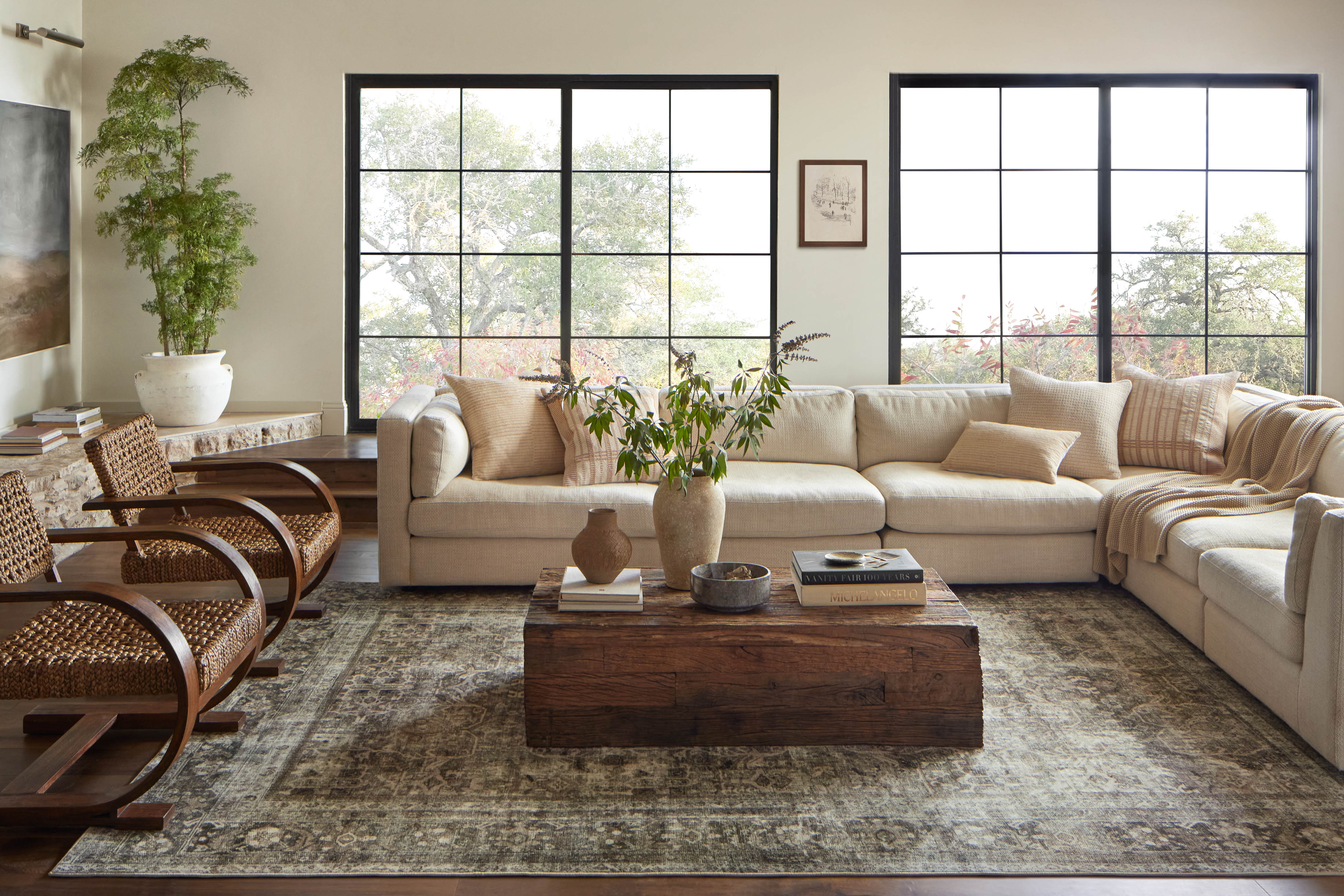 Joanna Gaines x Loloi Sinclair Pebble / Taupe Rug RUGS - synthetic Loloi